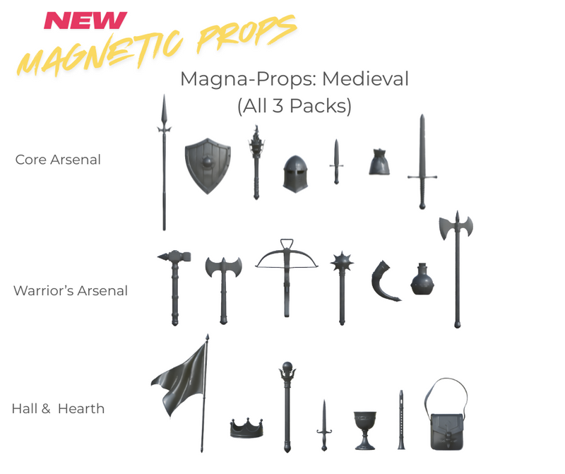 ⚔️ NEW Stickybones Magna-Props Medieval – Complete Bundle