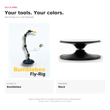Fly & Spin: Bumblebee Fly-Rig 2.0 and black Posenado. Figure and demonstration Pose Plate not included.