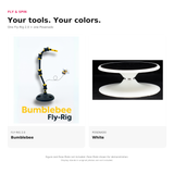 Fly & Spin: Bumblebee Fly-Rig 2.0 and white Posenado. Figure and demonstration Pose Plate not included.
